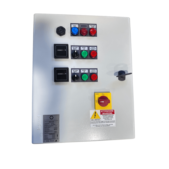 Twin pump 3 phase probe control panel 400v 4kW